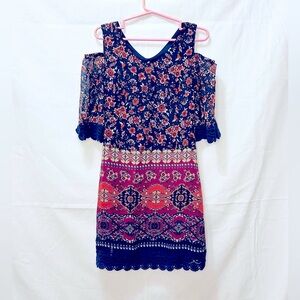 Xtraordinary Girls Navy and Red Floral Dress
